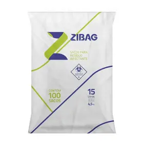 Saco Lixo Hospitalar Branco 30L 59x62x2.5cm 8kg 100un