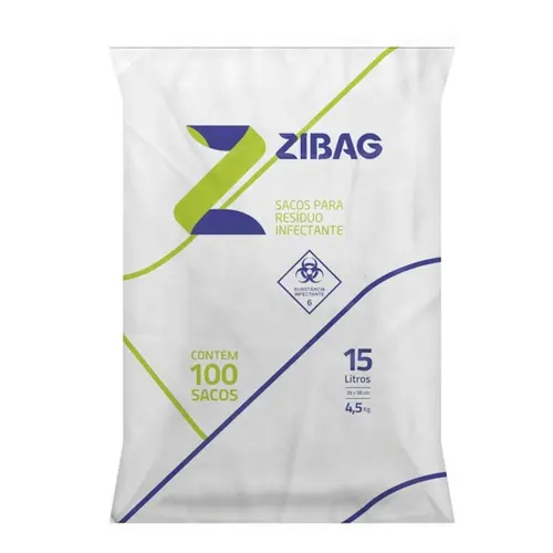 Saco para Lixo Hospitalar Branco 15L – 39x58x2,5cm – 4,5kg com 100 Unidades