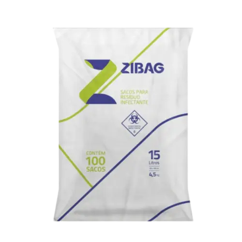 Saco para Lixo Hospitalar Branco 15L – 39x58x2,5cm – 4,5kg com 100 Unidades