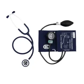 Kit Enfermagem Acadêmico Estetoscópio Azul Unisson BIC e Esfigmomanômetro