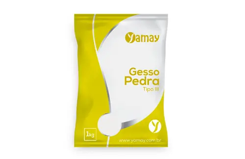 GESSO PEDRA TP III BRANCO - 1KG YAMAY