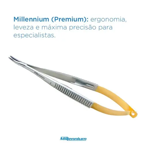 Porta Agulha Castroviejo Curvo Especial com Wídea 14cm - Millennium