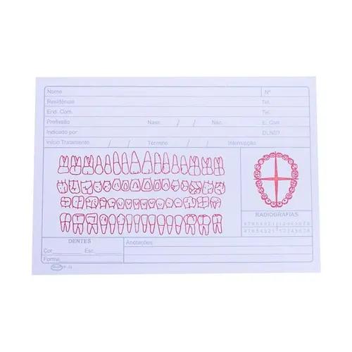 FICHA CLINICA SIMPLES C/100 UNID - SE COMERCIAL