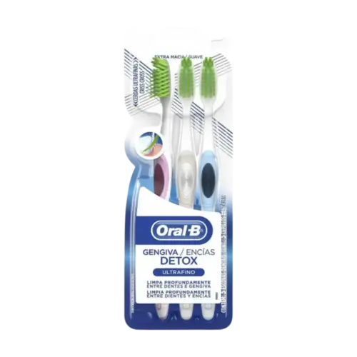 ESCOVA DENTAL ADULTO GENGIVA - DETOX 3UN ORAL-B