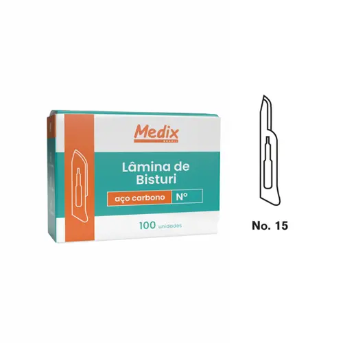 LAMINA DE BISTURI N11 C/100UN CARBONO - MEDIX
