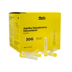 AGULHA DESCARTÁVEL 13 X 3,0 MM 30G 1/2 C/100 – MEDIX