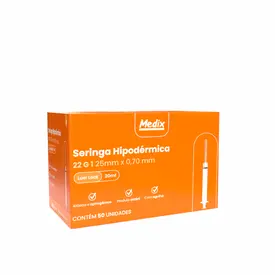 SERINGA 20ML C/AG LUER LOCK 25X0.70(22G 1)UN MEDIX
