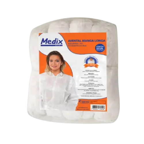 AVENTAL MANGA LONGA 40GR MEDIX 10UN