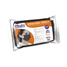 MASCARA TRIPLA C/ELAST PRETA 50UN - MEDIX