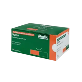 FIO DE SUTURA NYLON 3-0 45CM C/AG 20MM 3/8 TRIANGULAR C/ 24UN - MEDIX