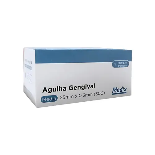 AGULHA GENGIVAL 25MM x 0.3MM (30G CURTA) C/100UN - MEDIX
