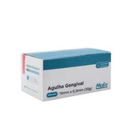 AGULHA GENGIVAL 16MM x 0.3MM (30G EXTRA CURTA) C/100UN - MEDIX