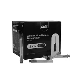 AGULHA 25X0,70MM (22GX1) 100UN MEDIX