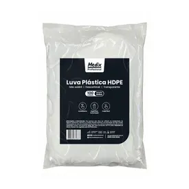 LUVA PLASTICA NAO ESTERIL DESC 100UND - MEDIX