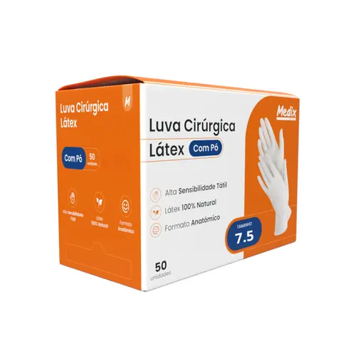 LUVA CIR LATEX SUPREME C/PO MEDIX TAM 7.5 PAR