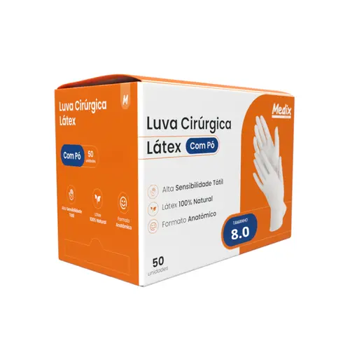 LUVA CIR LATEX SUPREME C/PO MEDIX TAM 8.0 PAR