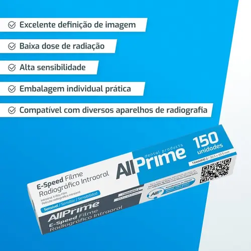FILME RADIOGRAFICO E-SPEED ADULTO 150UND - ALLPRIME