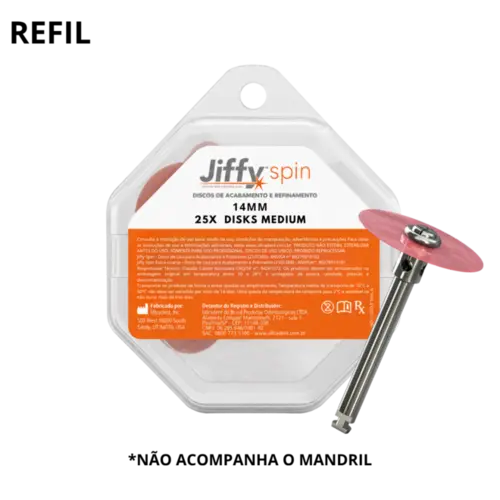 DISCO DE LIXA 25X JIFFY SPIN DISK MEDIUM 14MM (RED DISC REFILL) - ULTRADENT