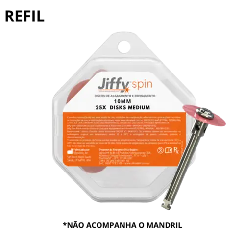 DISCO DE LIXA 25X JIFFY SPIN DISK MEDIUM 10MM (RED DISC REFILL) - ULTRADENT