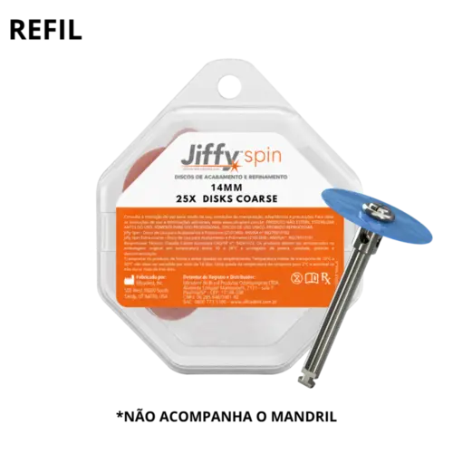 DISCO DE LIXA 25X JIFFY SPIN DISK COARSE 14MM (BLUE DISC REFILL) - ULTRADENT