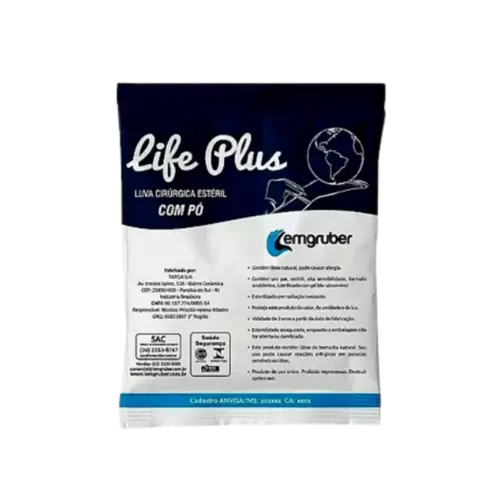 LUVA CIRURGICA LIFE PLUS ESTERIL - 7.5 - LEMGRUBER
