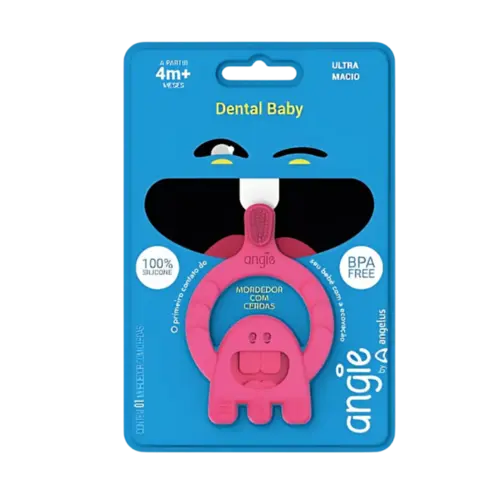 DENTAL BABY ROSA MORDEDOR C/ ESCOVA MASSAGEADORA - ANGELUS