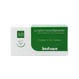 FIO SUTURA NYLON AZUL 3-0 - C/AG1/2 12UN BESTCARE