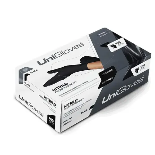 LUVA PROC NITRILO BLACK P - UNIGLOVES