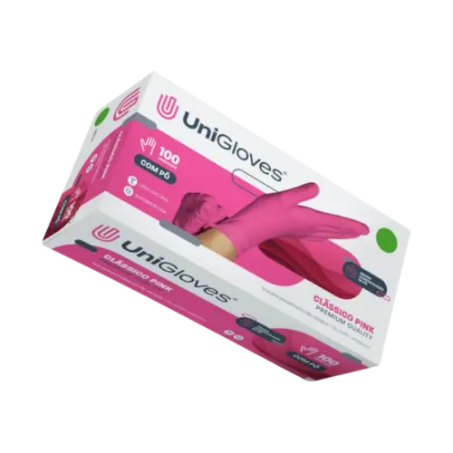 LUVA PROC. C/PO CLASSICO PINK P - UNIGLOVES