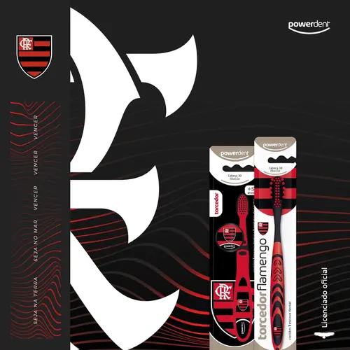 ESCOVA DENTAL KIDS TORCEDOR FLAMENGO - POWERDENT