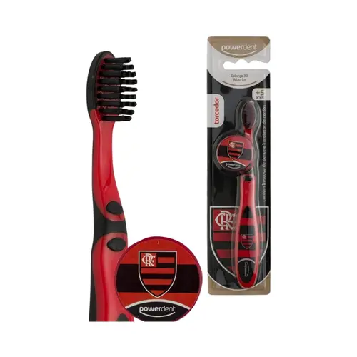 ESCOVA DENTAL KIDS TORCEDOR FLAMENGO - POWERDENT
