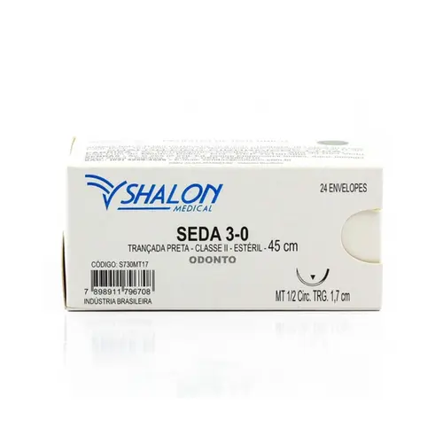 SEDA PRETA TRANÇADA N° 3-0 C/AG.1,7MT - SHALON