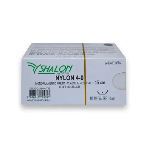 NYLON MON.PRETO 4-0 C/AG.1.5MT - SHALON
