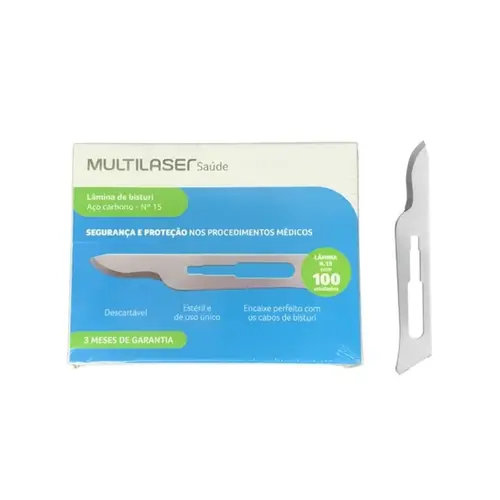 LAMINA DE BISTURI 15C UND - MULTILASER