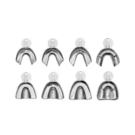 KIT MOLDEIRAS C/ 8 PCS ADULTO DENTADO LISA INOX TECNODENT