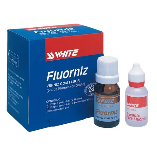 VERNIZ C/FLUOR FLUORNIZ 10 ML + 10 ML SOLVENTE SS WHITE
