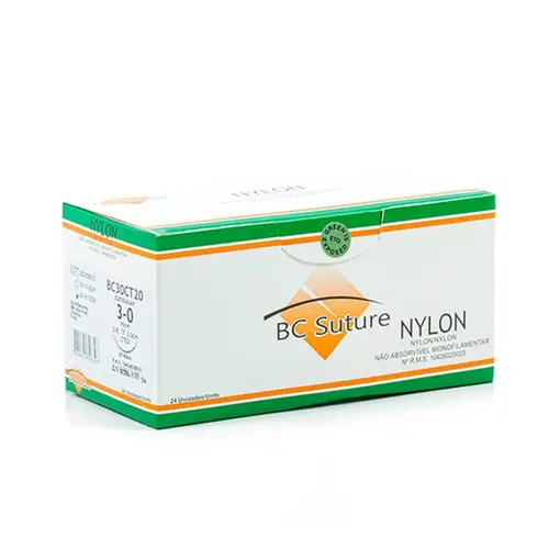 BC NYLON 3-0 AG3/8 COR2.0-45CM - BC SUTURE