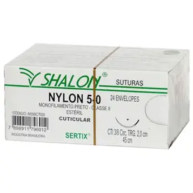 NYLON MON.PRETO 5-0 C/AG.1.5MT - SHALON