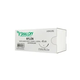 FIO DE SUTURA NYLON 3-0 TRG 1,5 CM SHALON