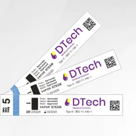 DT-T500-25 INDICADOR QUIMICO VAPOR 121/134C TIPO I5 AZUL P/ PRETO PCT C/25 - DTECH