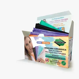 MASCARA TRIPLA ELASTICO COLORS COPA PROTDESC CX 50