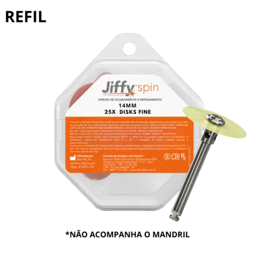 DISCO DE LIXA 25X JIFFY SPIN DISK FINE 14MM (YELLOW DISC REFILL) - ULTRADENT