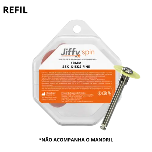 DISCO DE LIXA 25X JIFFY SPIN DISK FINE 10MM (YELLOW DISC REFILL) - ULTRADENT