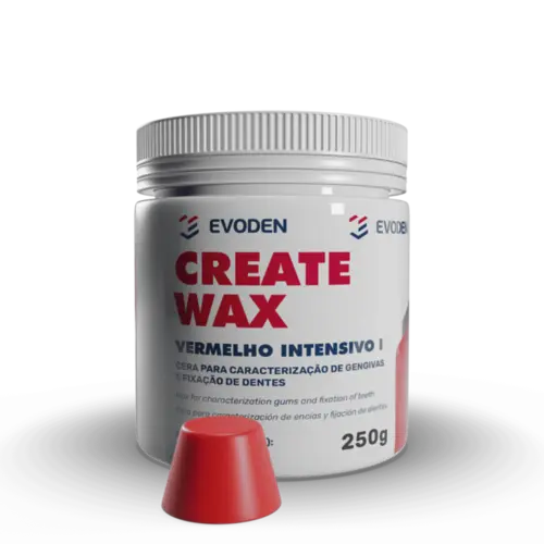 CERA P/ CARACTERIZACAO CREATE WAX - VERMELHO INTENSIVO I 250GR - EVODEN