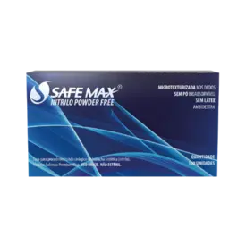 LUVA PROCED NITRILICA AZUL SAFEMAX TAM M - BY SUPERMAX