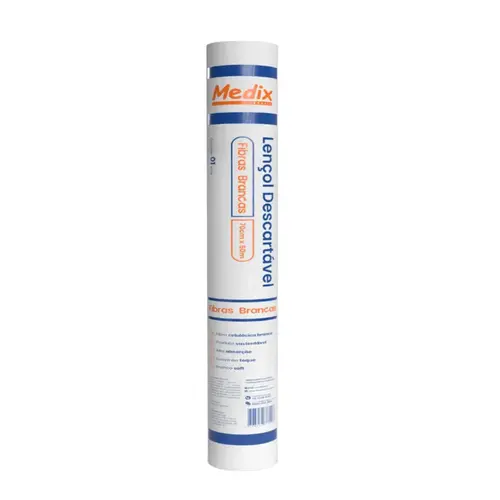 ROLO LENCOL DESCARTAVEL FIBRAS BRANCAS 70CMX50M UN - MEDIX